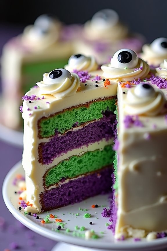 spooky colorful halloween cake