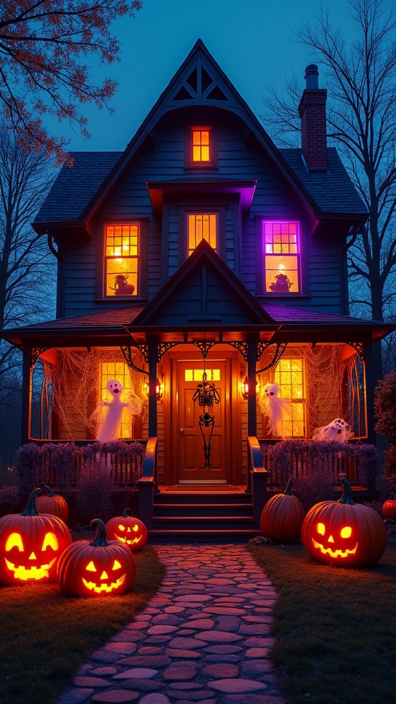 spooky colorful halloween lighting