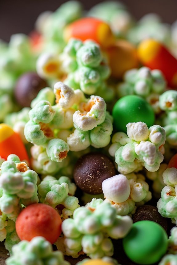 spooky colorful popcorn treat