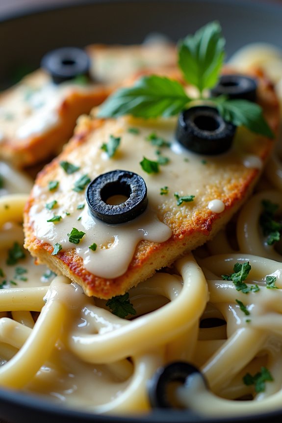 spooky creamy chicken pasta