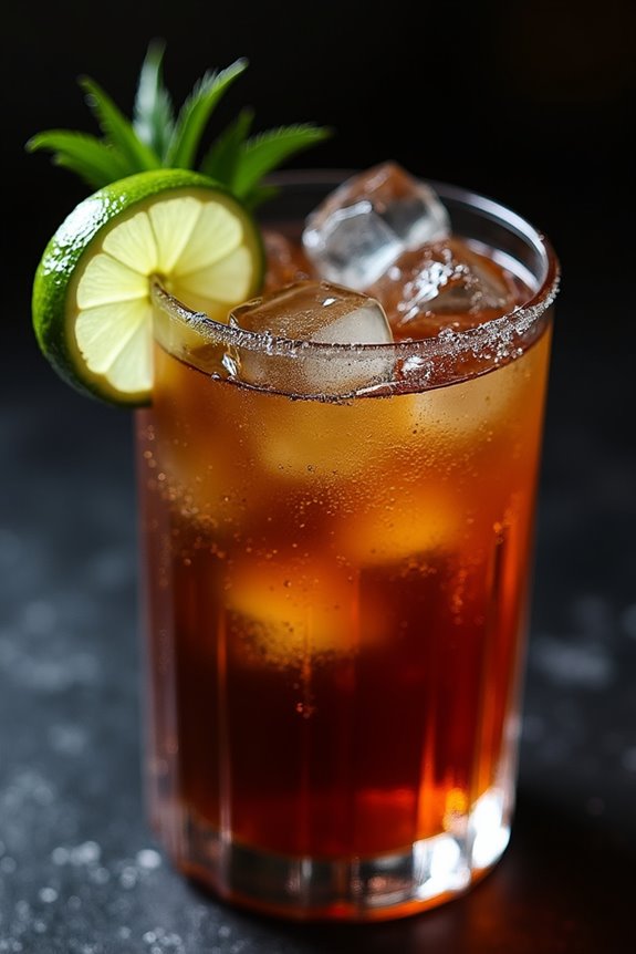spooky dark rum cocktail