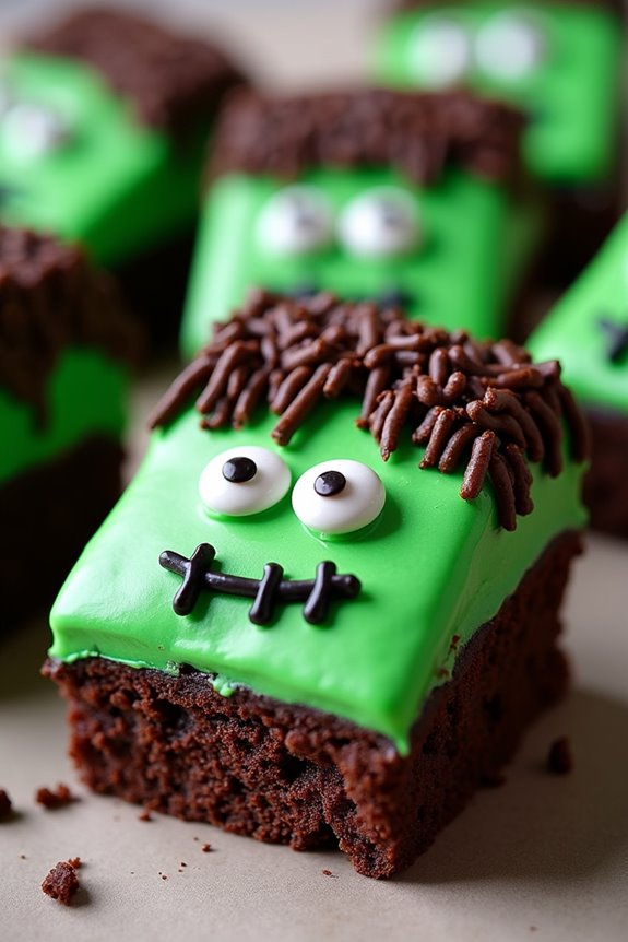 spooky decorated chocolate brownies