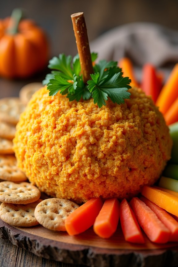 spooky delicious pumpkin cheese ball