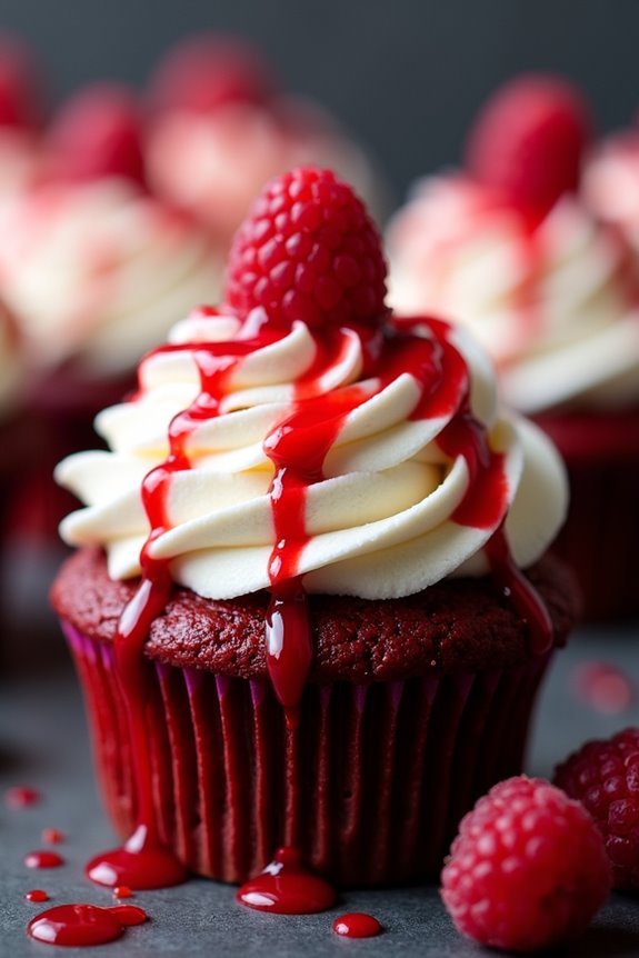 spooky delicious red cupcakes
