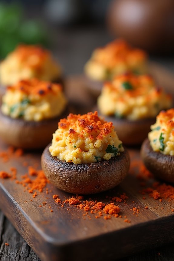 spooky delicious stuffed mushrooms