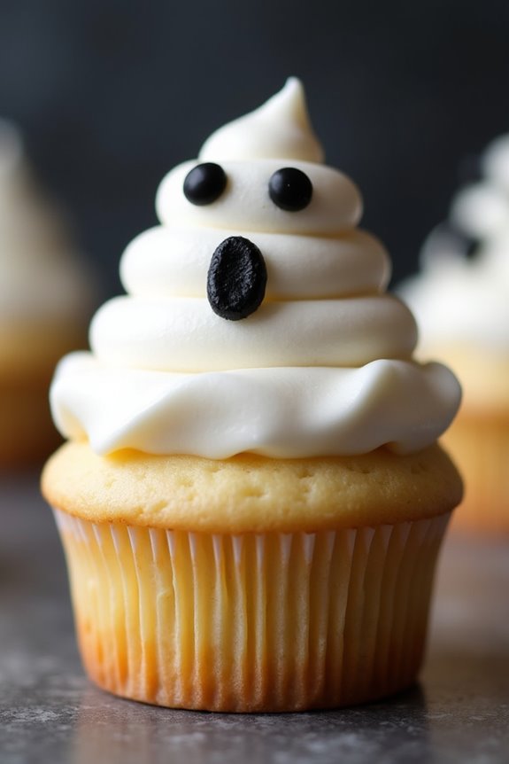 spooky delicious vanilla cupcakes