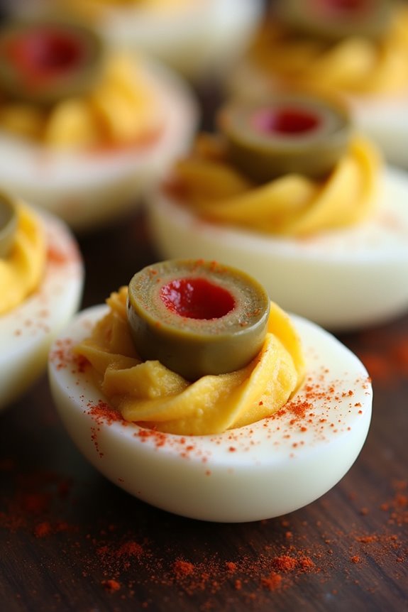 spooky deviled egg appetizer