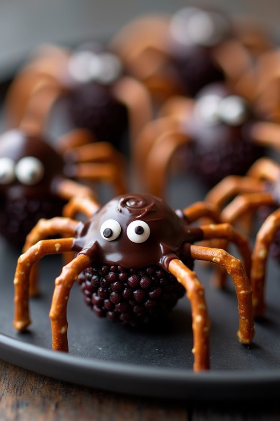 spooky edible spider snacks