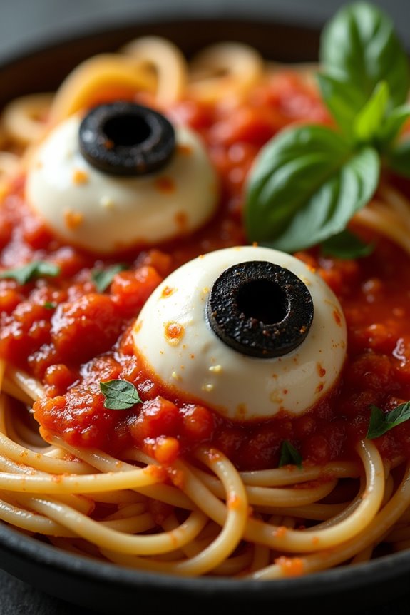 spooky eyeball pasta recipe