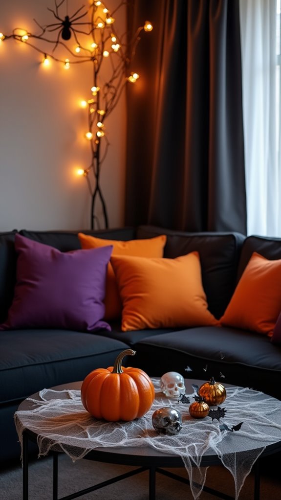 spooky faux spider webs
