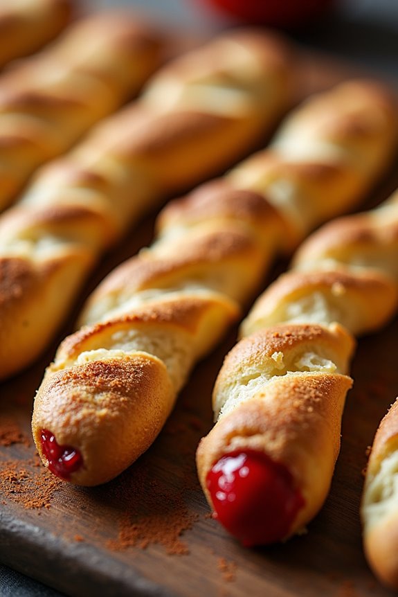 spooky finger shaped breadsticks