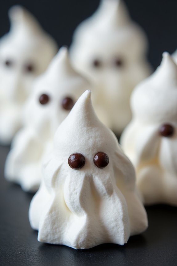 spooky ghost shaped meringue cookies
