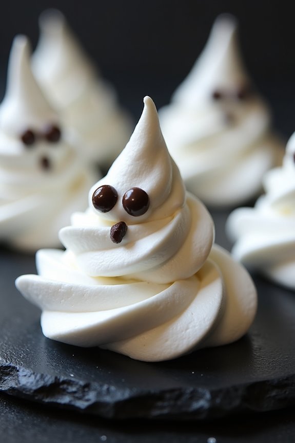 spooky ghostly meringue cookies