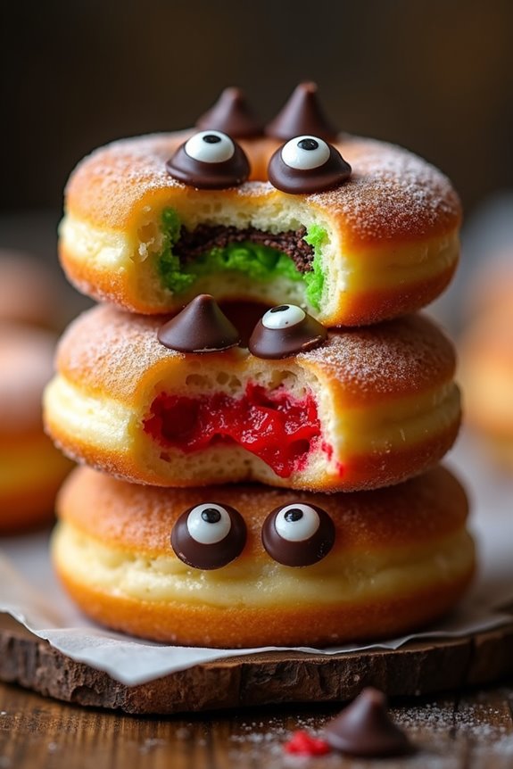 spooky ghoul filled donuts recipe