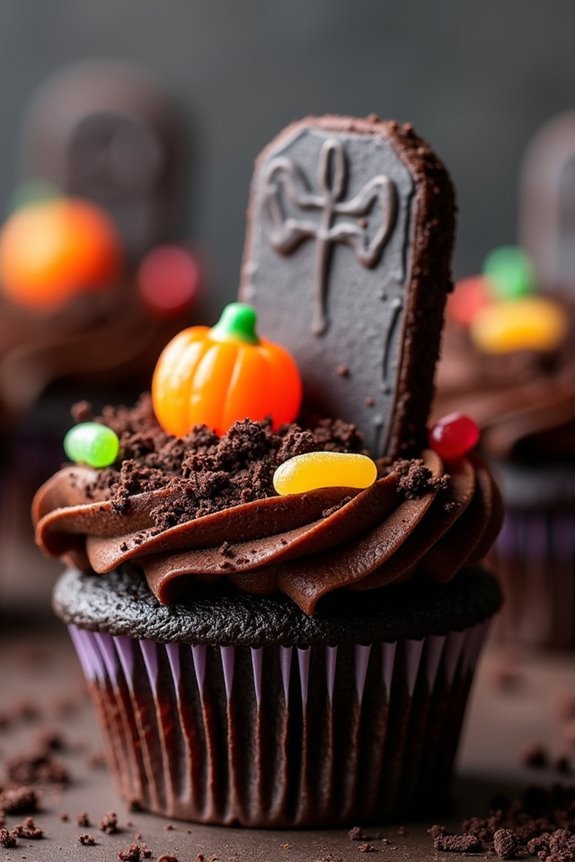 spooky graveyard cupcake decorations