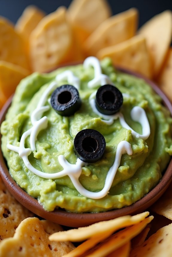spooky guacamole party dip