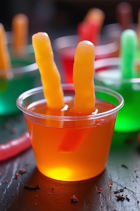 spooky gummy jello shots