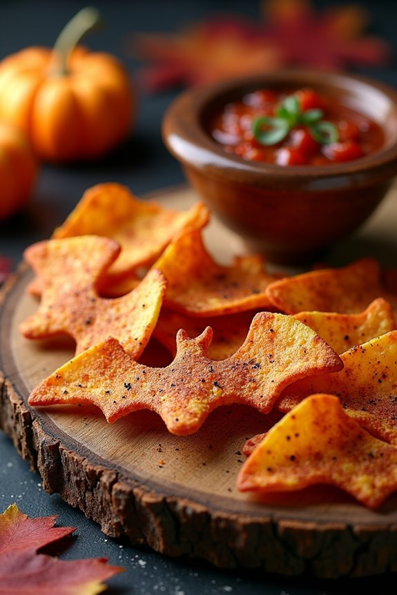 spooky halloween bat chips