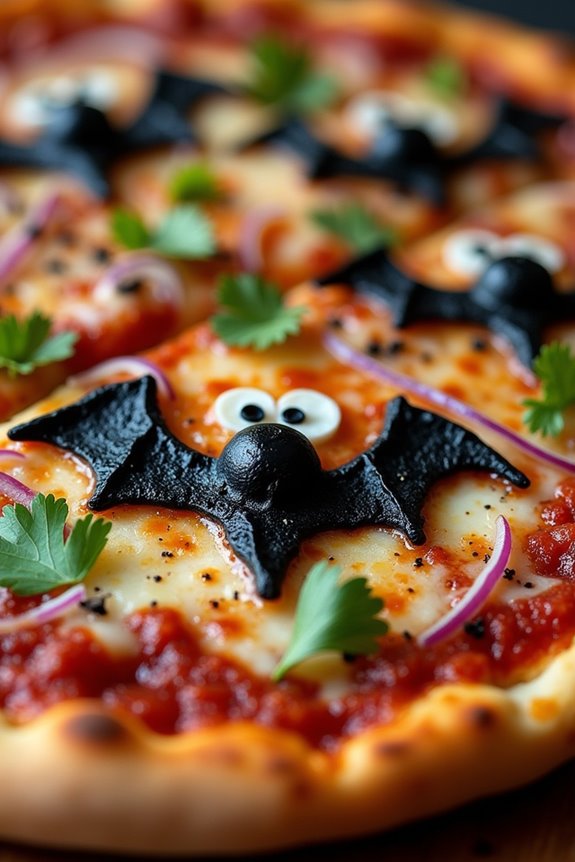 spooky halloween bbq pizza