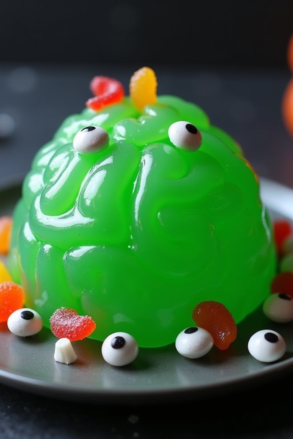 spooky halloween brain dessert