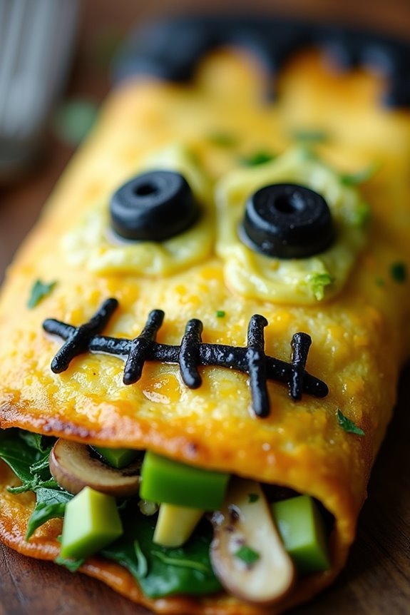 spooky halloween breakfast omelette