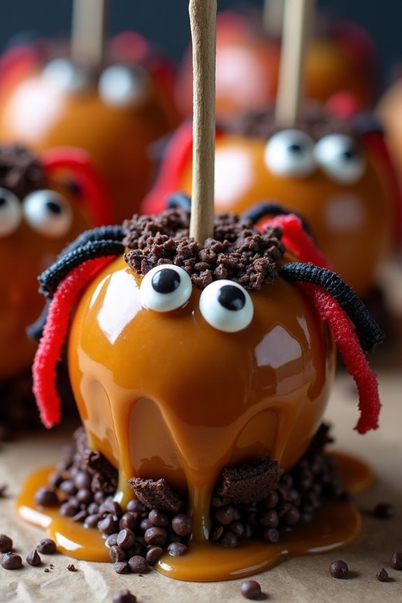 spooky halloween caramel apples