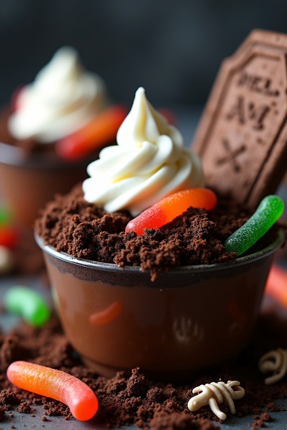 spooky halloween dessert cups