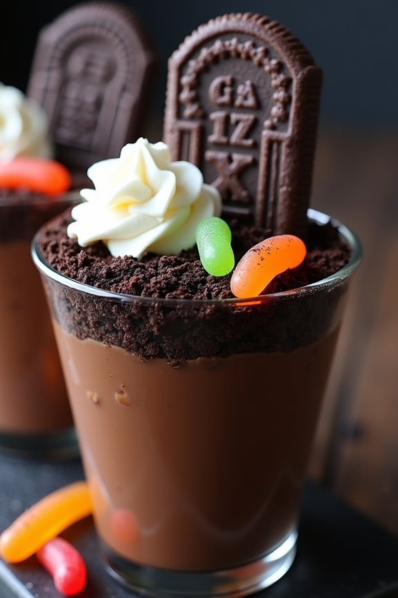 spooky halloween dessert cups