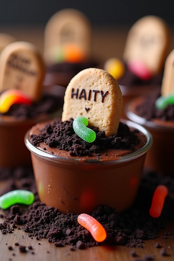 spooky halloween dessert cups