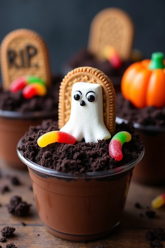 spooky halloween dessert cups