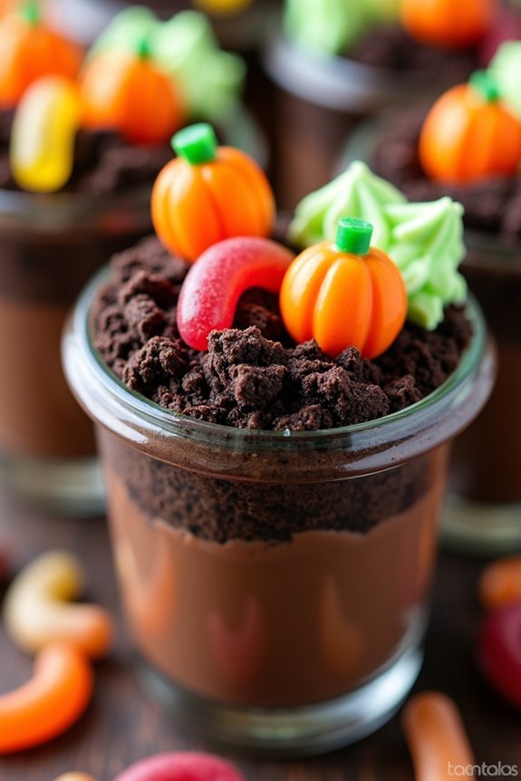 spooky halloween dessert cups