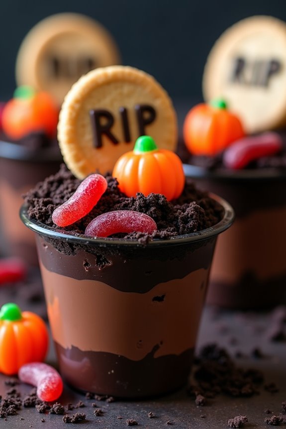 spooky halloween dessert cups