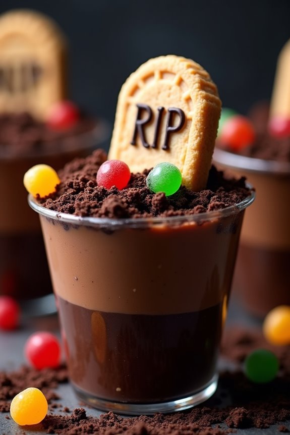 spooky halloween dessert cups
