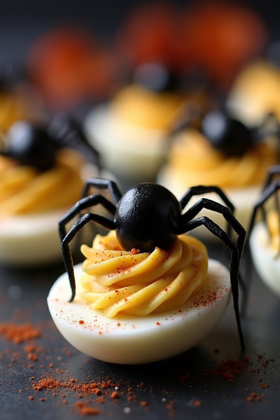 spooky halloween deviled eggs
