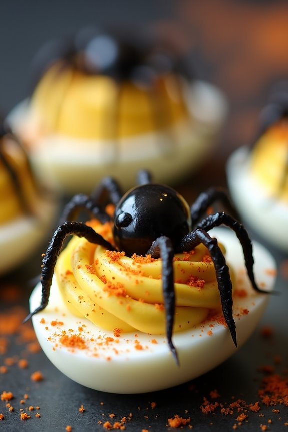 spooky halloween deviled eggs
