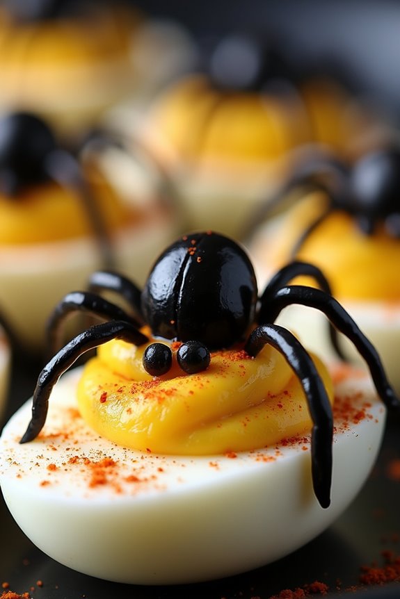 spooky halloween deviled eggs