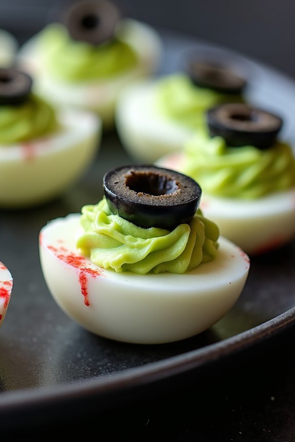 spooky halloween deviled eggs