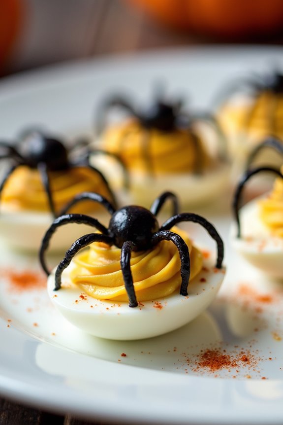 spooky halloween deviled eggs