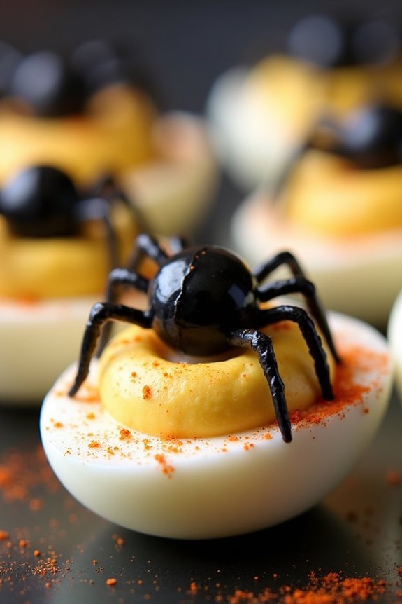 spooky halloween deviled eggs