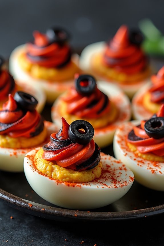 spooky halloween deviled eggs
