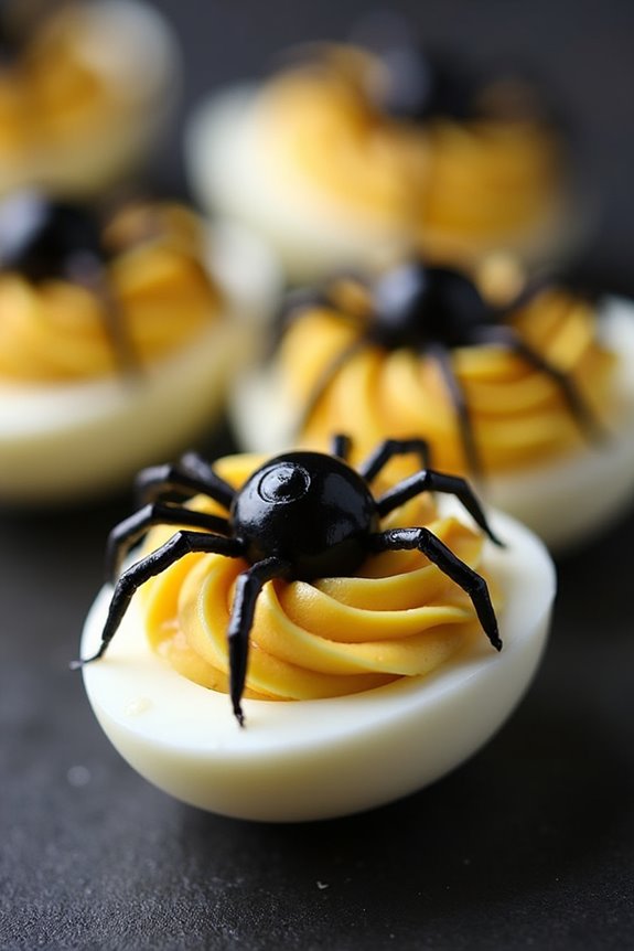 spooky halloween deviled eggs