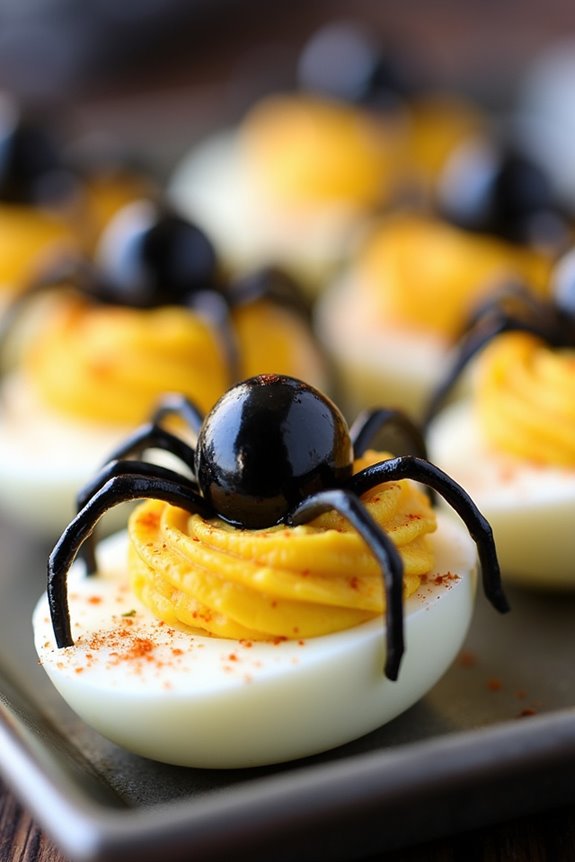 spooky halloween deviled eggs