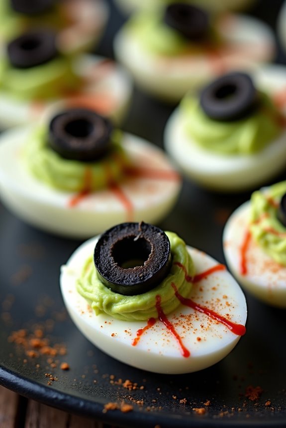 spooky halloween deviled eggs