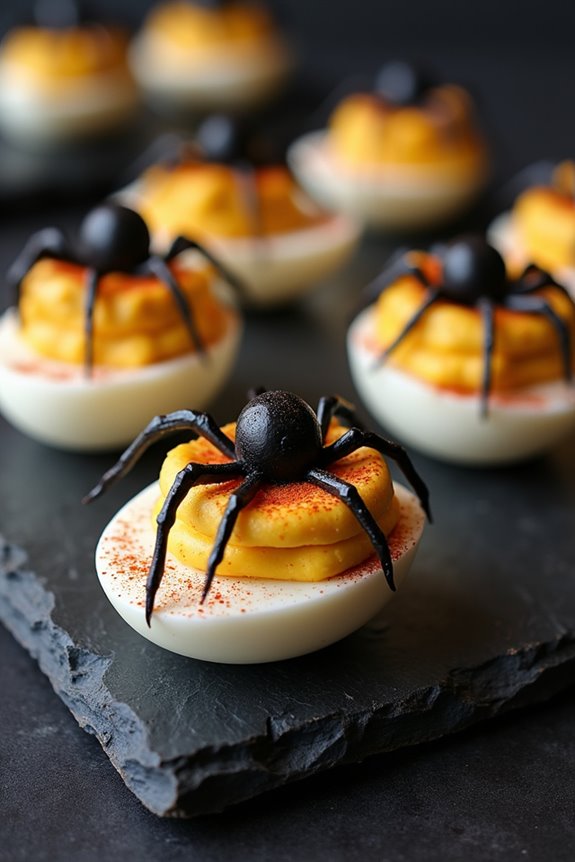 spooky halloween deviled eggs