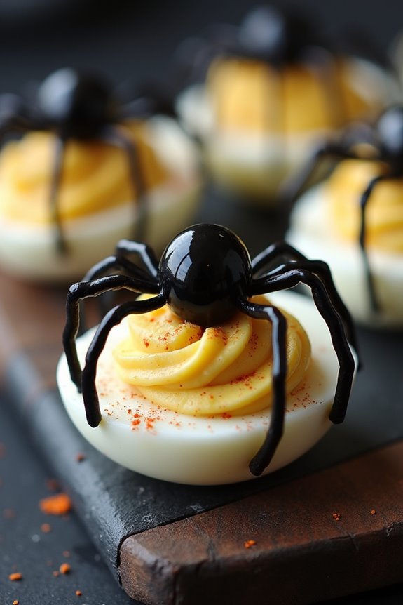spooky halloween deviled eggs
