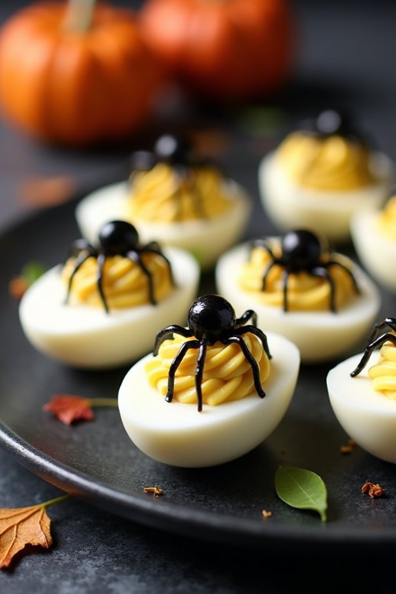 spooky halloween deviled eggs
