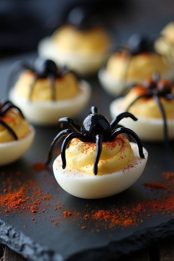 spooky halloween deviled eggs