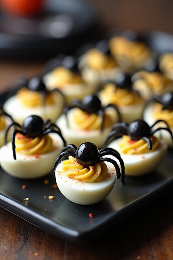 spooky halloween deviled eggs
