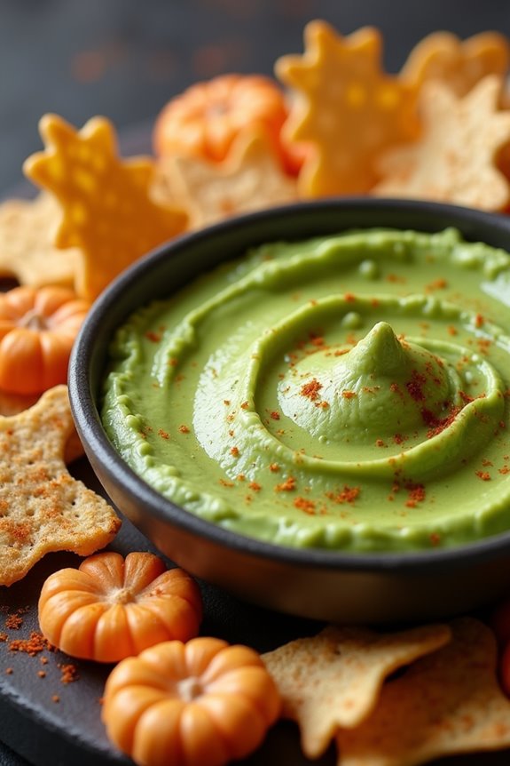 spooky halloween dip and chips