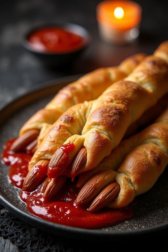 spooky halloween finger breadsticks